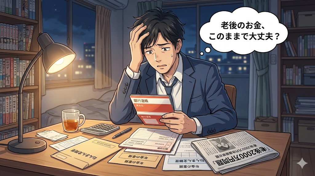 老後のお金の不安を抱えるアラフォーサラリーマン