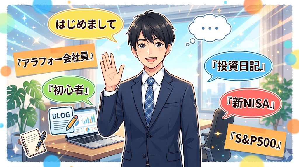 アラフォー会社員ブロガーの自己紹介イラスト