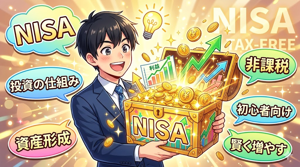 NISAの仕組みに気づいたサラリーマンのイラスト