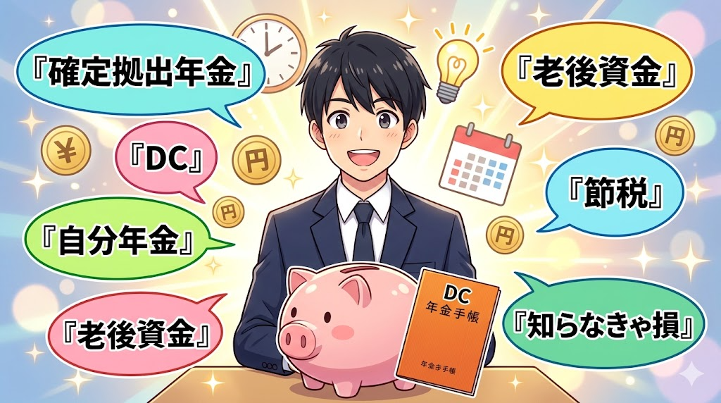 確定拠出年金DCの仕組みを理解するサラリーマンのイラスト