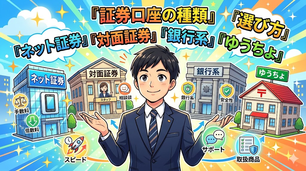 証券口座の種類を比較するサラリーマン